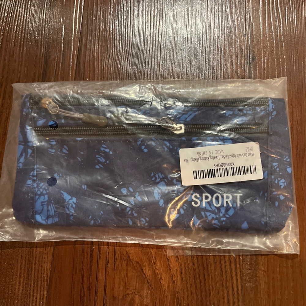 Blue Sport Zippered Fanny Pack Phone Pouch